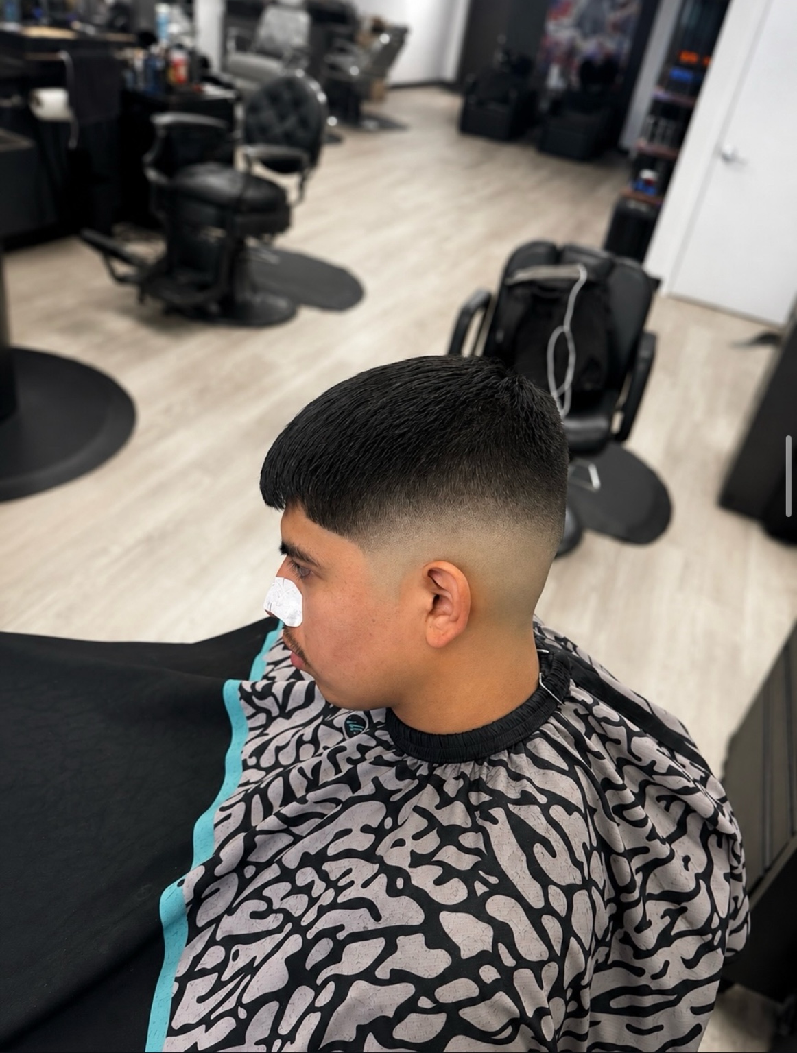 Close-up of a clean fade at Cesgio